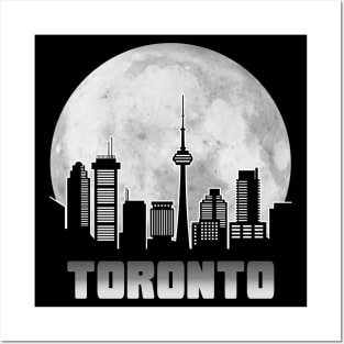 Toronto Canada Skyline Full Moon Posters and Art